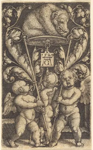Three Cupids and a Bear, by Heinrich Aldegrever
