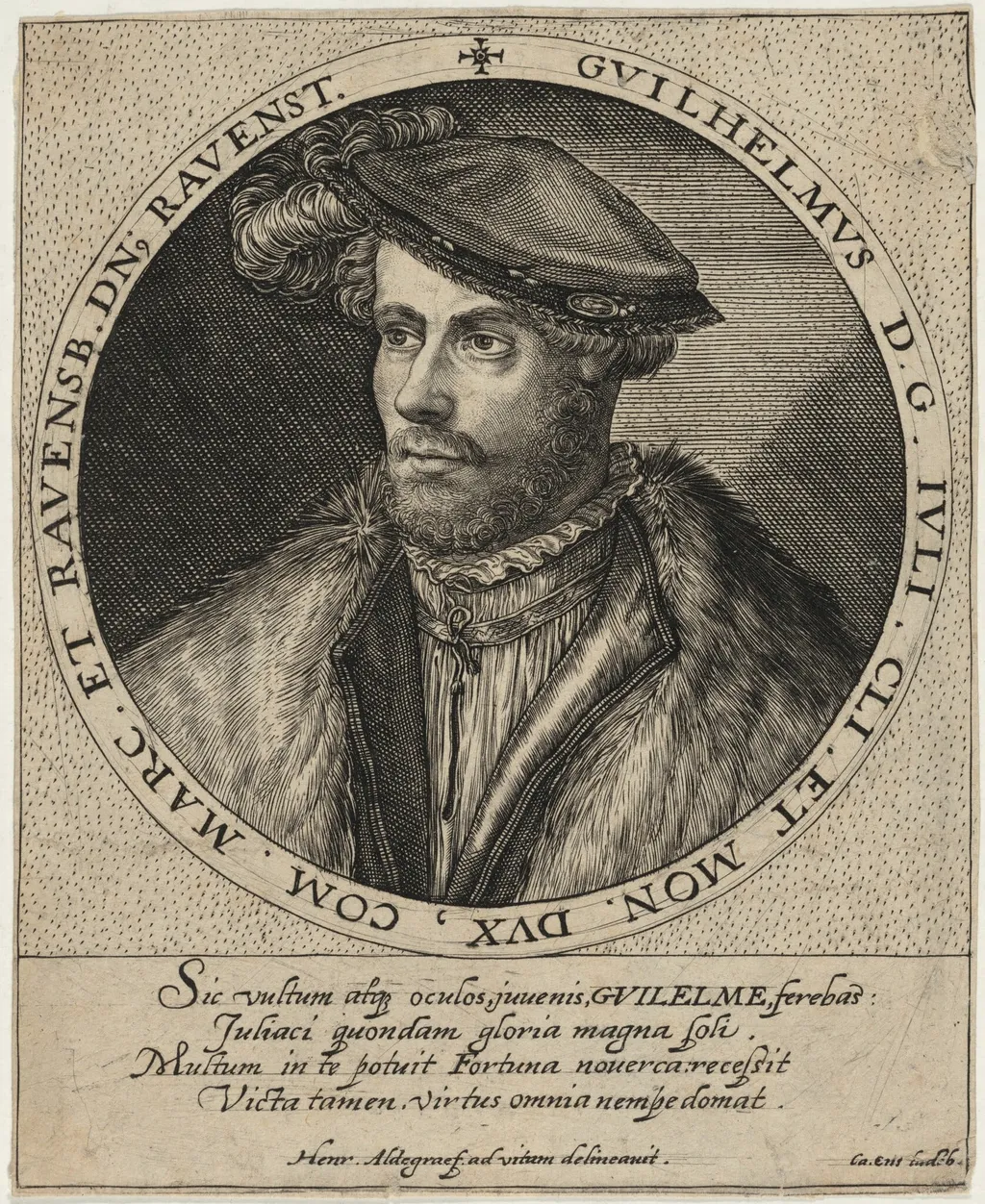 William V, Duke of Julich and Cleves, by Heinrich Aldegrever, ink, 1532