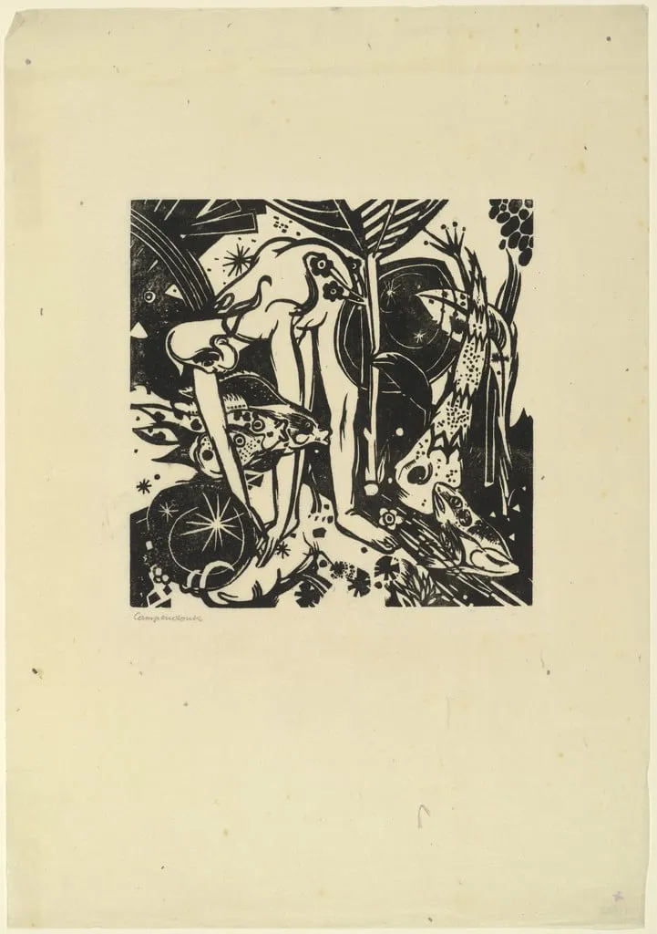 Untitled, by Heinrich Campendonk, ink, 1916
