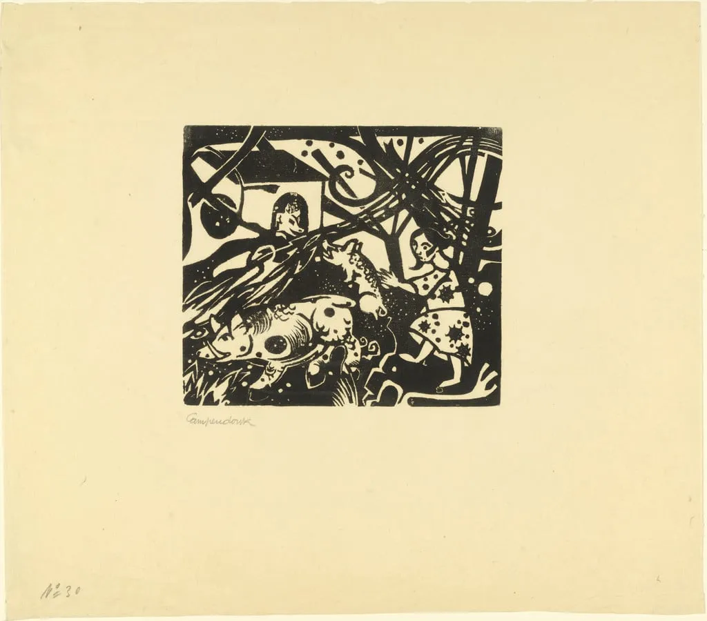 Untitled, by Heinrich Campendonk, ink, 1917