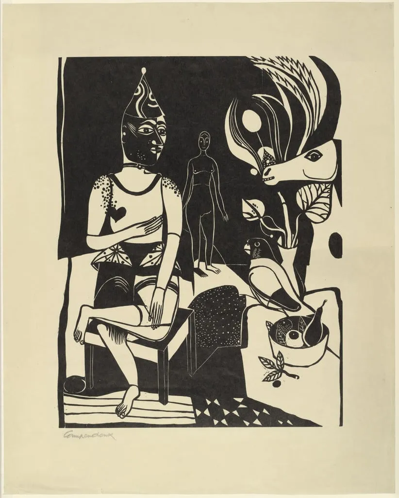 Untitled, by Heinrich Campendonk, ink, 1922