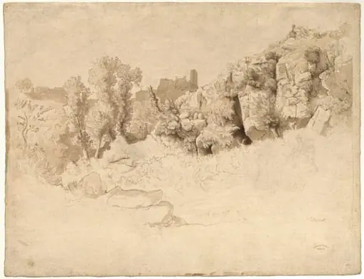 Rock Formations near Olevano, by Heinrich Dreber