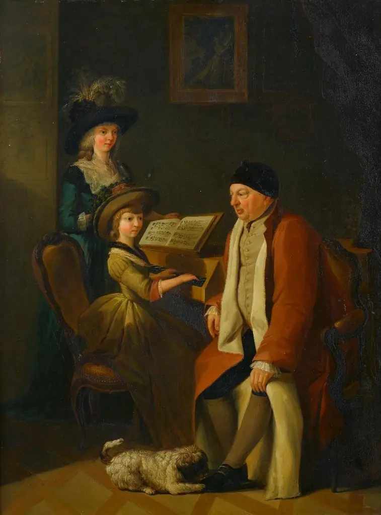 Familienbild, am Spinett, by Heinrich Freudweiler