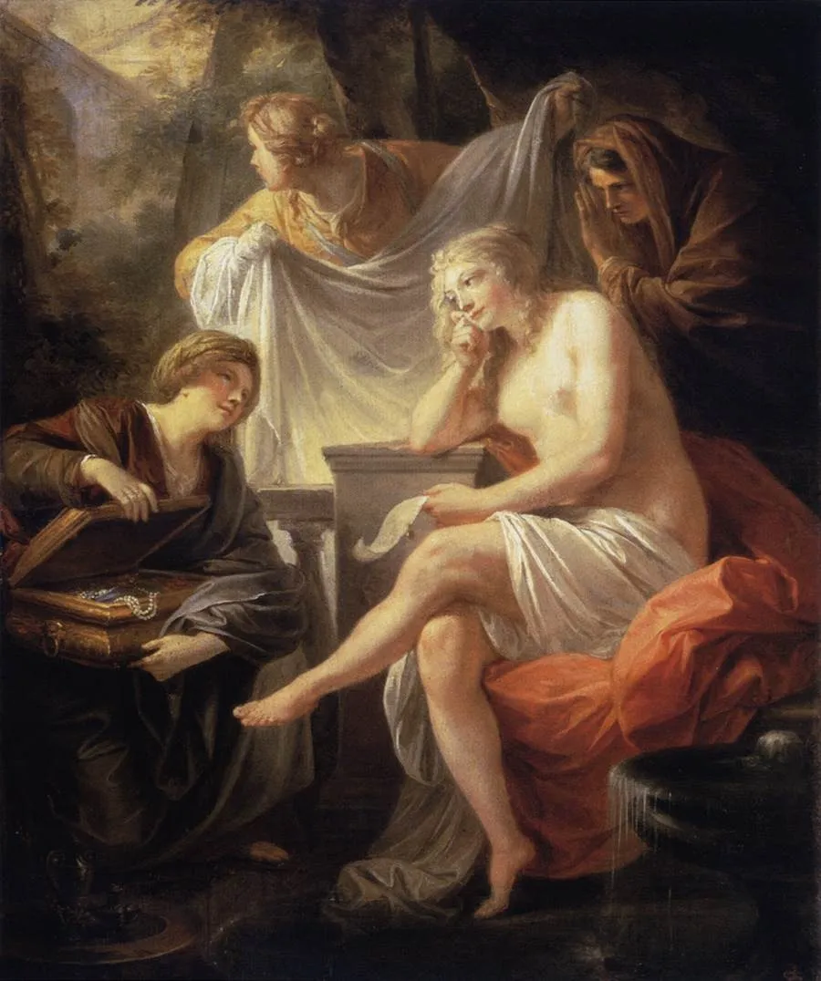 Bathsheba at her bath, by Heinrich Füger, oil, 1750