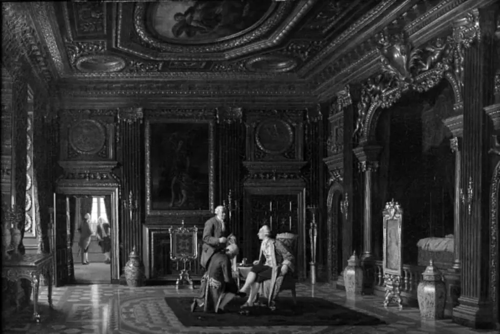 Gustav III's soveværelse på Drottningholm, by Heinrich Hansen