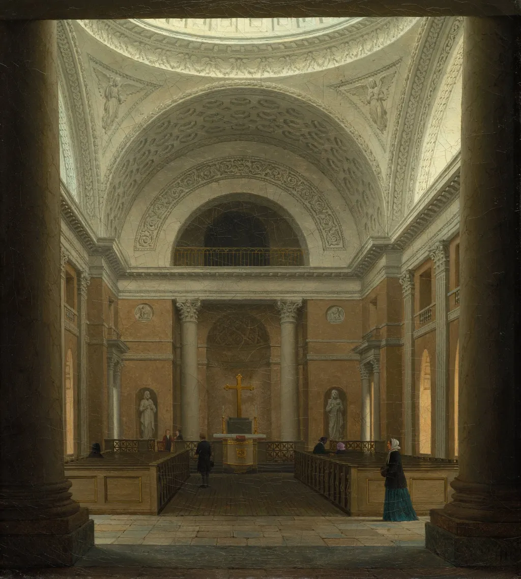 The Slotskirken of Christiansborg, Copenhagen, by Heinrich Hansen, unspecified, 1854