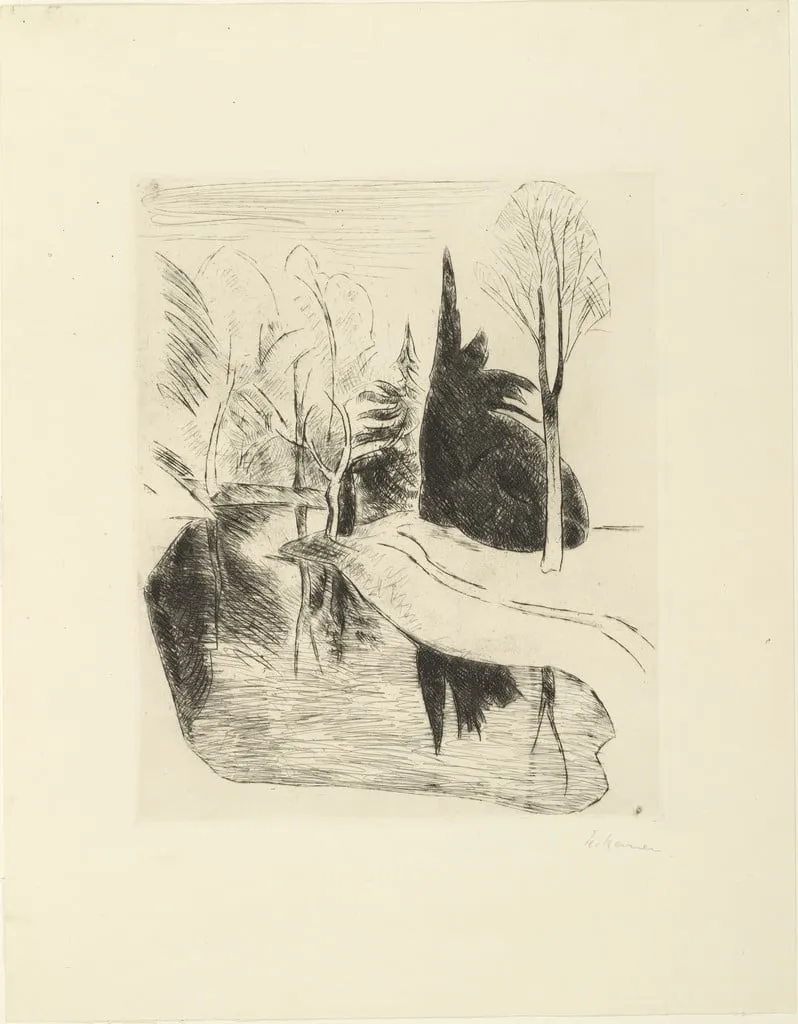 Untitled, by Heinrich Nauen, ink, 1918