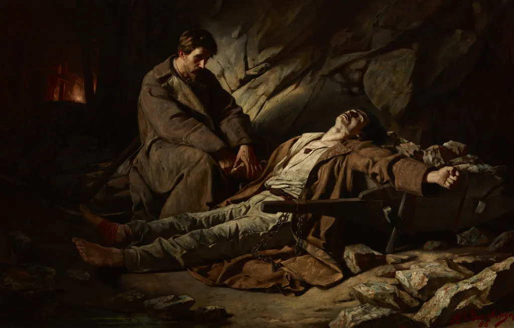 Penal Colony, by Heinrich Rauchinger, oil, 1894