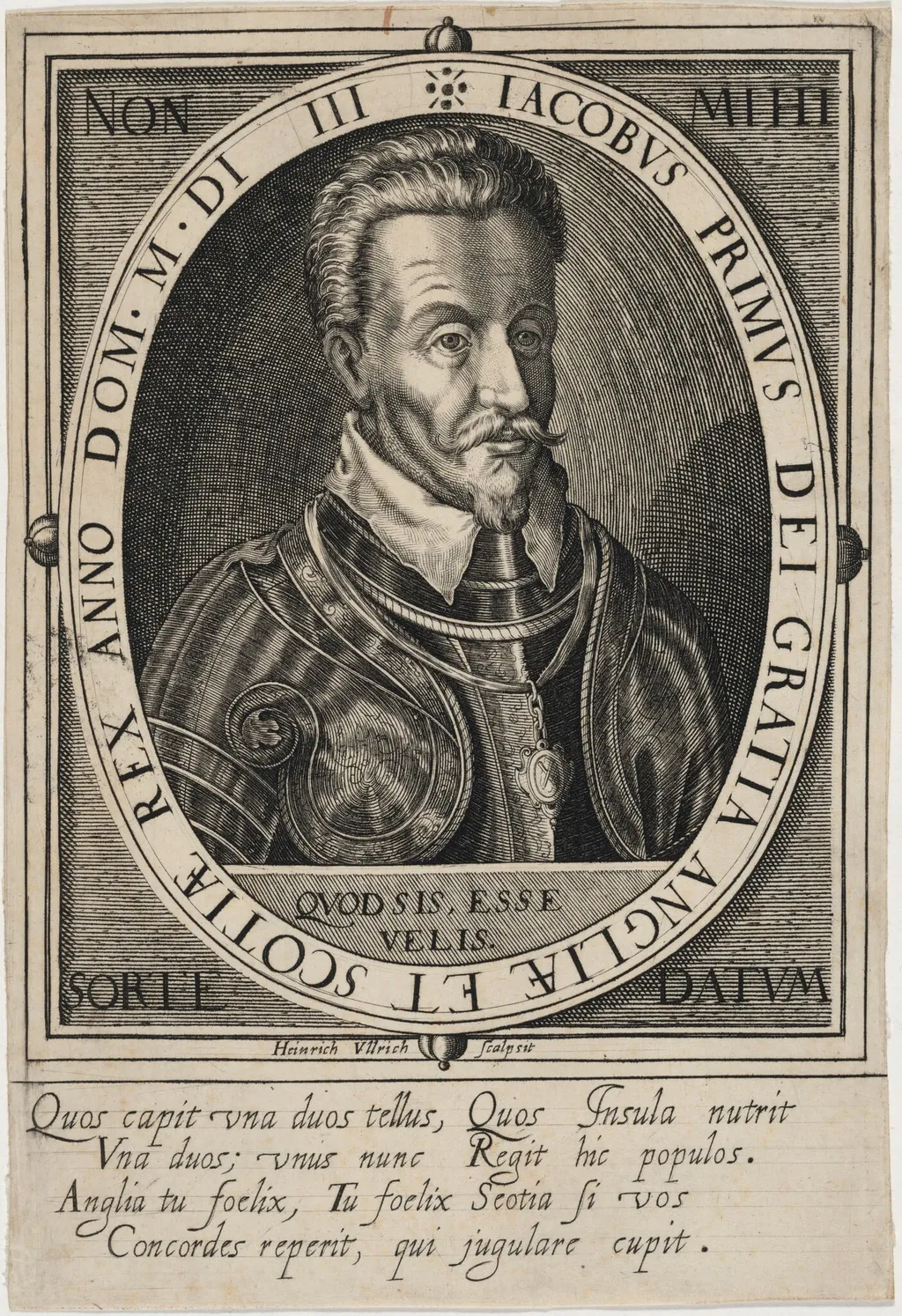 James I, by Heinrich Ullrich, ink, 1603