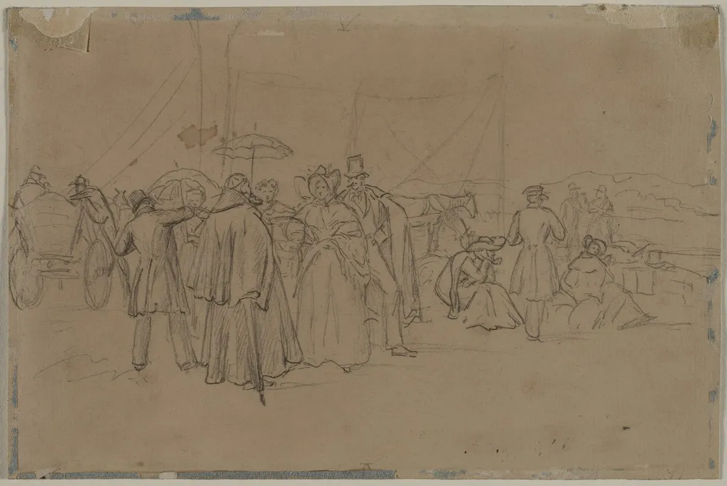 Passengers for Rhine Steamer (recto), by Heinrich von Mayr, 1804