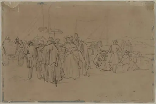 Passengers for Rhine Steamer (recto), by Heinrich von Mayr