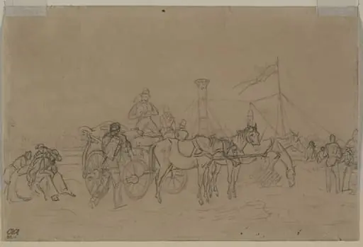 Passengers for Rhine Steamer (verso), by Heinrich von Mayr