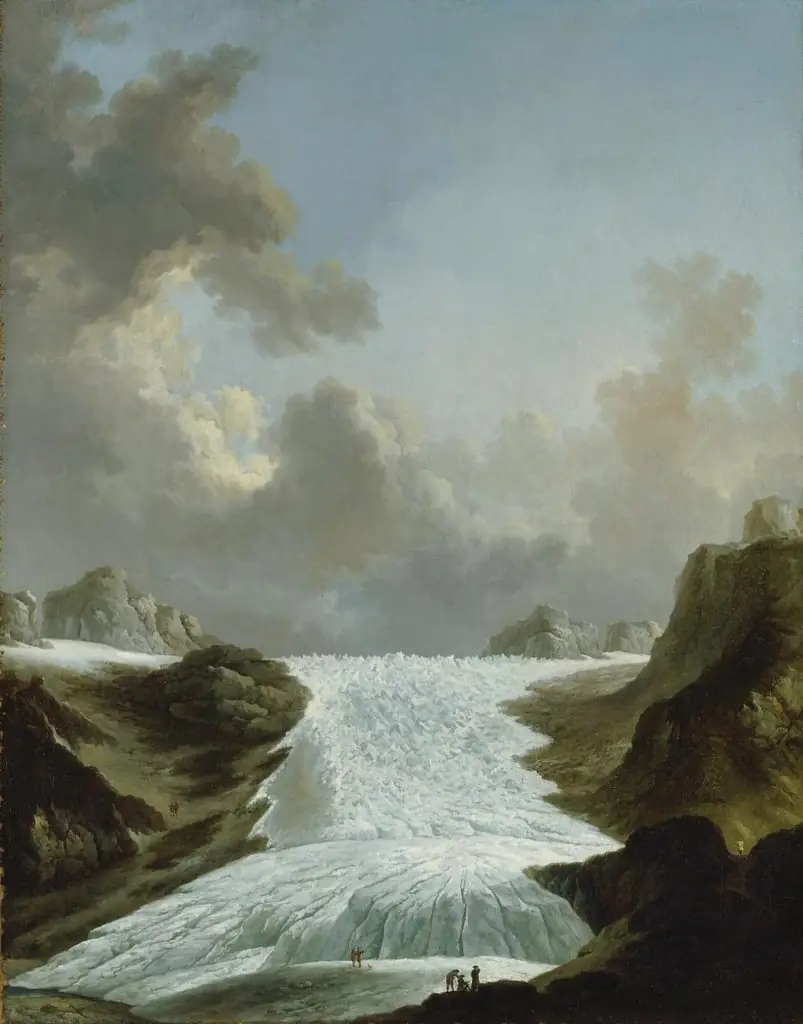 Der Rhonegletscher. Fünf Panneaux aus dem Gartensaal des Hauses zum Wollenhof, by Heinrich Wüest