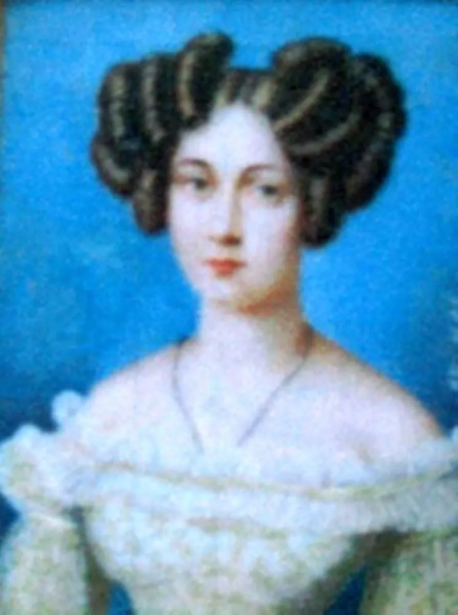 Portret de femeie în alb, by Held, M.R., unspecified, 1825