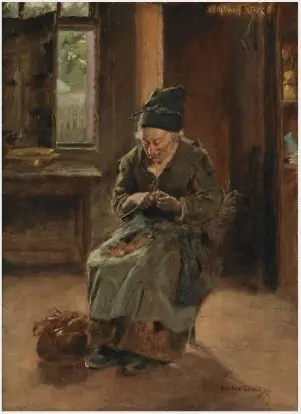 An Interior of a Breton Cottage, by Helen Mabel Trevor