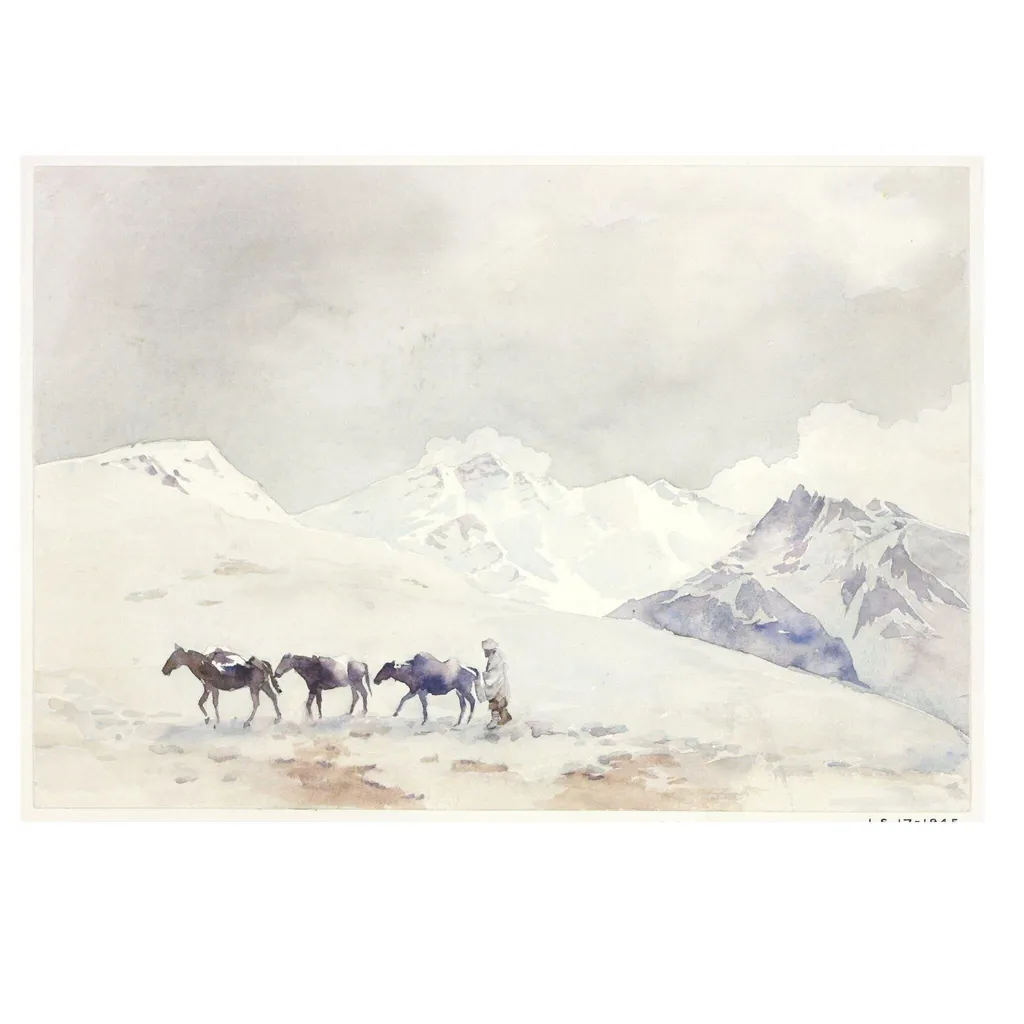 Kamri Pass, Kashmir, by Helen R. Pirie, paint
