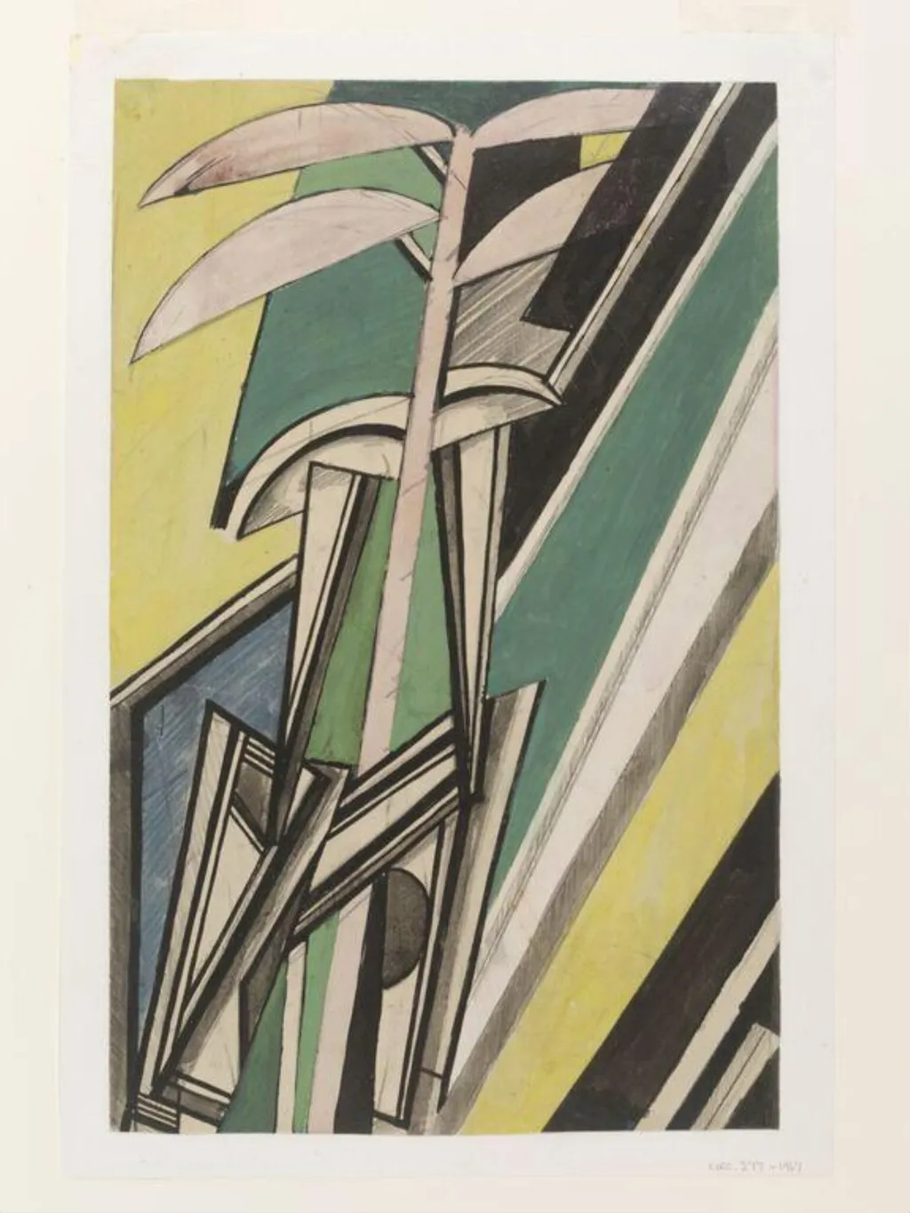 Vorticist Compositon, by Helen Saunders, watercolor, 1914