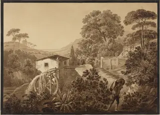 Italian Landscape with a Watermill, by Hélène Boutourlin