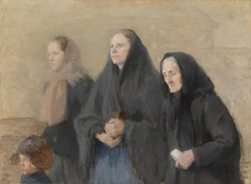 Kirkkoväkeä, by Helene Schjerfbeck
