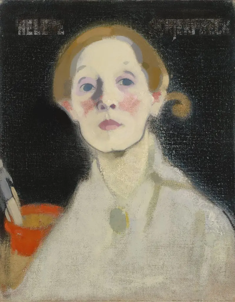 Self-Portrait with Black Background, by Helene Schjerfbeck