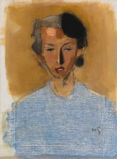 Tytön muotokuva (Inez), sinistä ja ruskeaa, by Helene Schjerfbeck