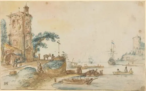 Scene with a Tower to the Left, by Hendrick Avercamp