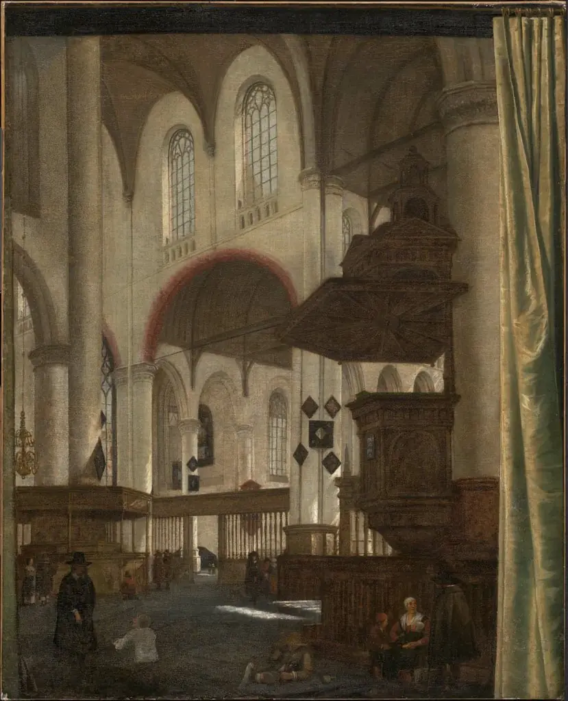 Interior of the Oude Kerk, Delft, by Hendrick Cornelisz. van Vliet