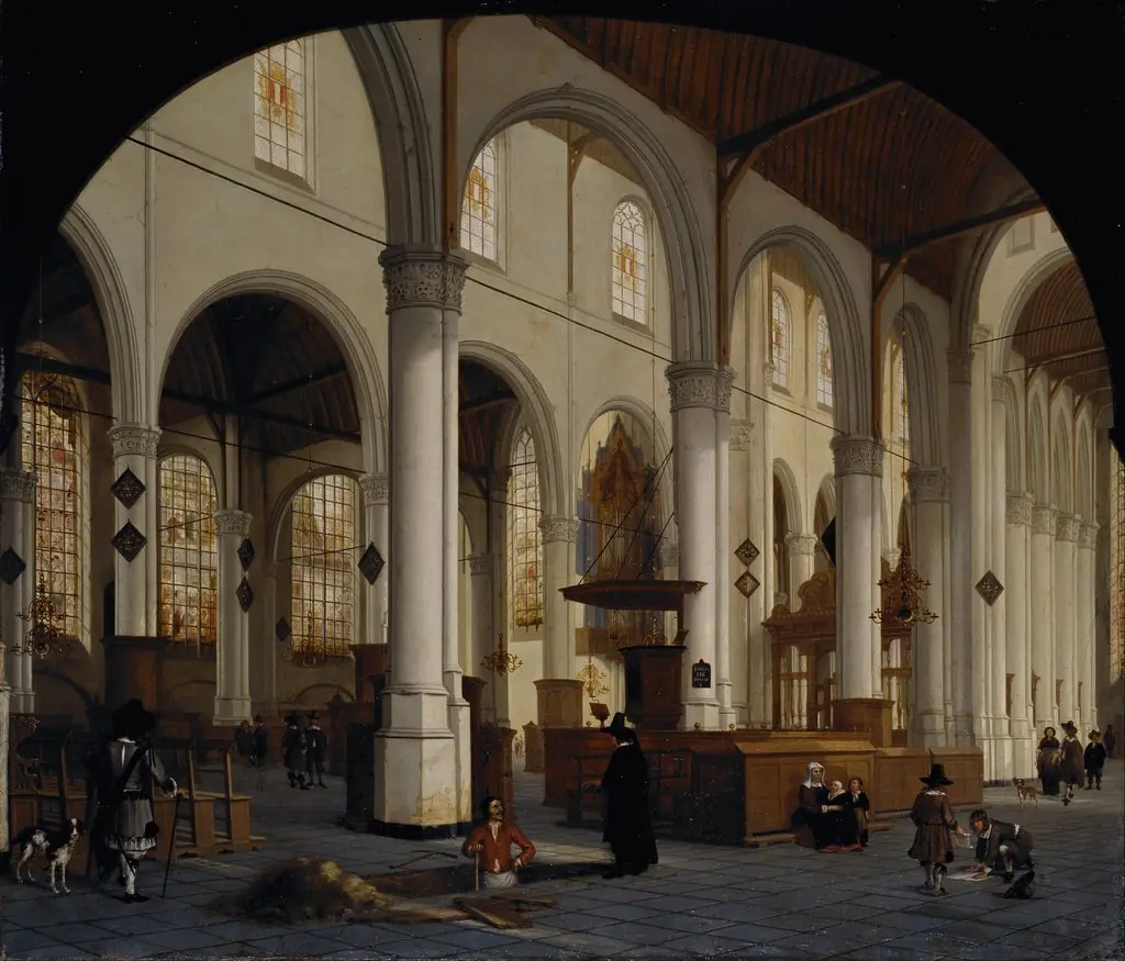 The interior of St Janskerk at Gouda, by Hendrick Cornelisz. van Vliet