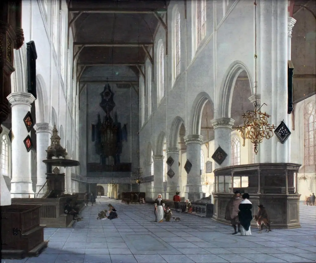 The Interior of the Oude Kerk in Delft, by Hendrick Cornelisz. van Vliet