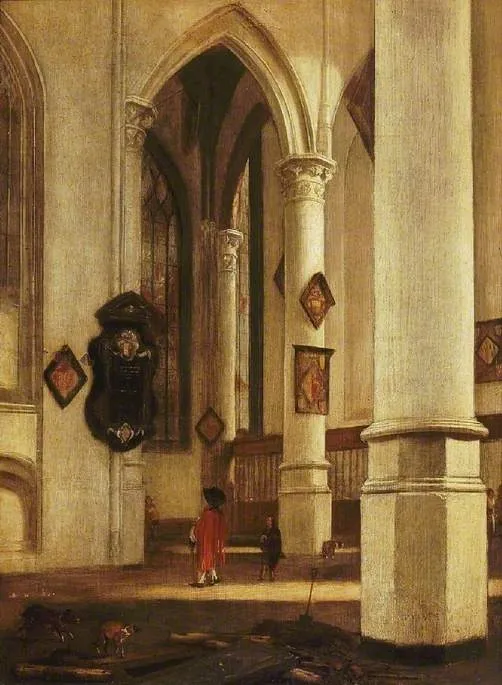 The old Church at Delft, by Hendrick Cornelisz. van Vliet, oil, 1653