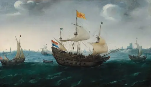 A Fleet at Sea, by Hendrick Cornelisz Vroom