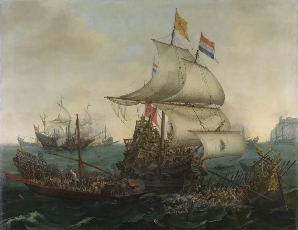 Dutch ships ramming Spanish galleys off the English coast, 3 October 1602, by Hendrick Cornelisz Vroom