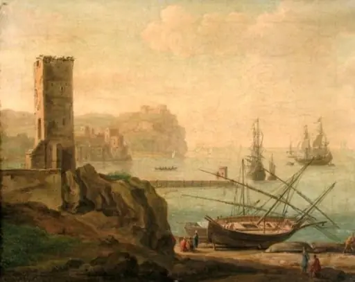 Port maritim cu turn pătrat, by Hendrick Frans van Lint