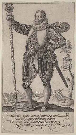 A Pike-Man Turned to the Left, by Hendrick Goltzius