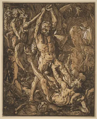 Hercules Killing Cacus, by Hendrick Goltzius