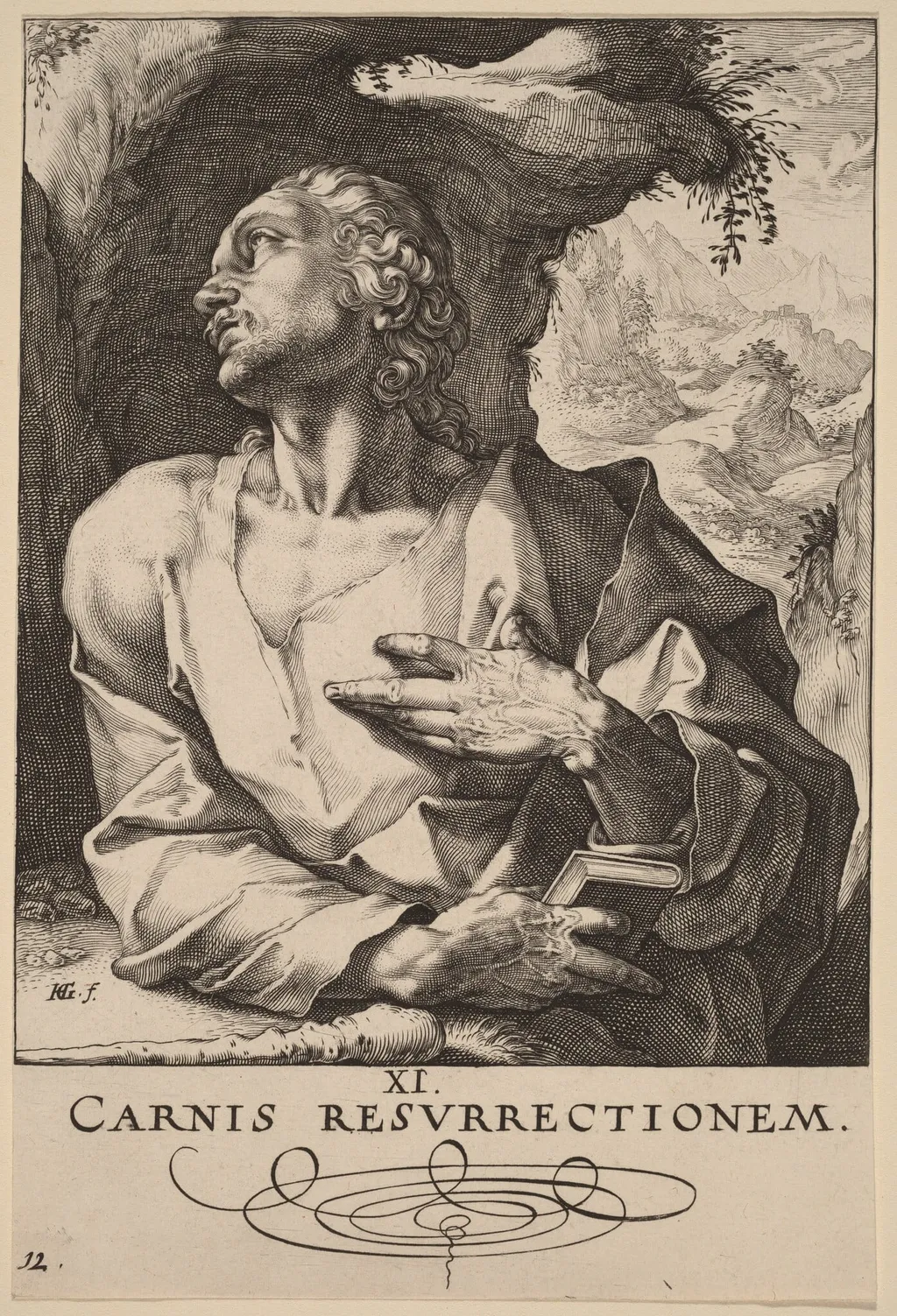 Saint Jude Thaddeus, by Hendrick Goltzius, ink, 1589