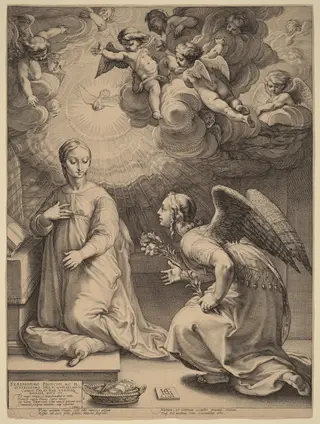 The Annunciation, by Hendrick Goltzius