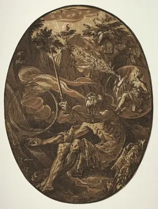 The Deities: Demogorgon in the Cave of Eternity, by Hendrick Goltzius