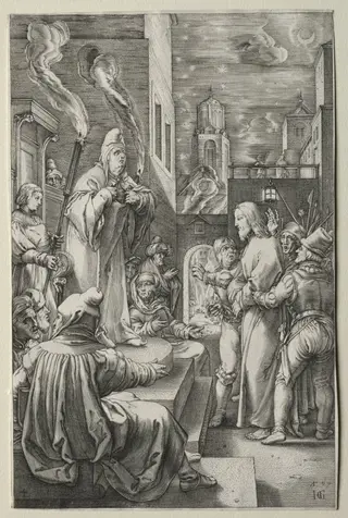 The Passion: Christ before Caiaphas, by Hendrick Goltzius