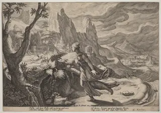 Thisbe Frightened by the Lion, by Hendrick Goltzius