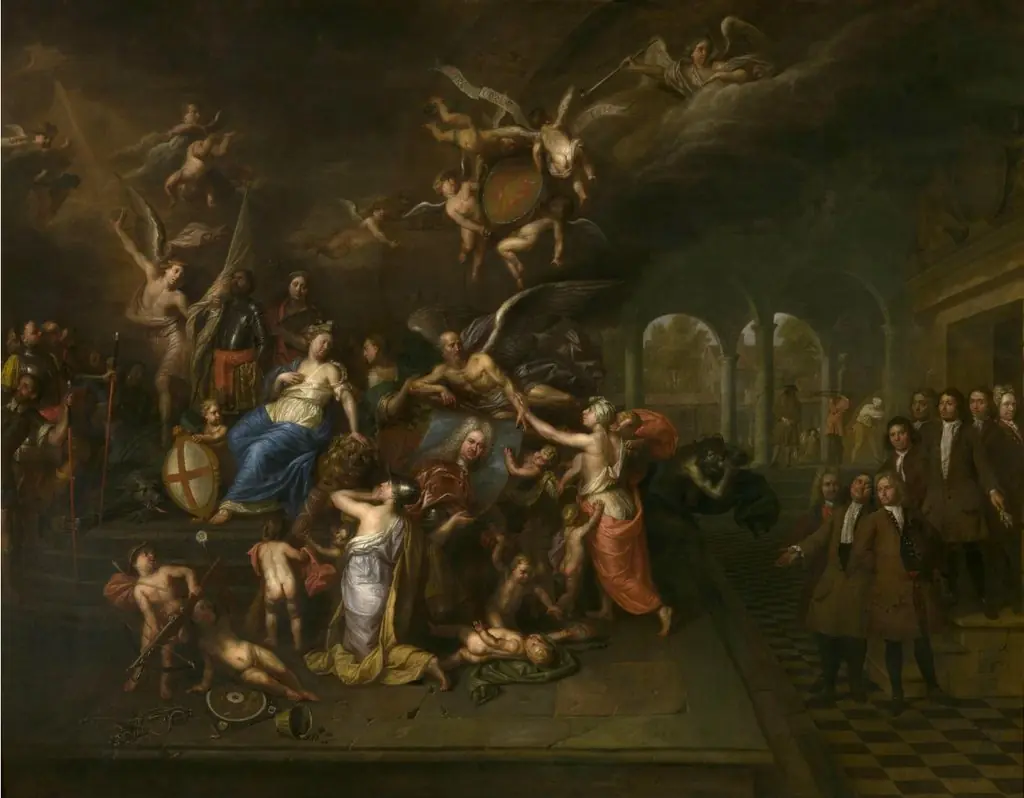 The Guild of the Crossbow Venerates the Portrait of Headman Jan Karel de Cordes, by Hendrick Govaerts