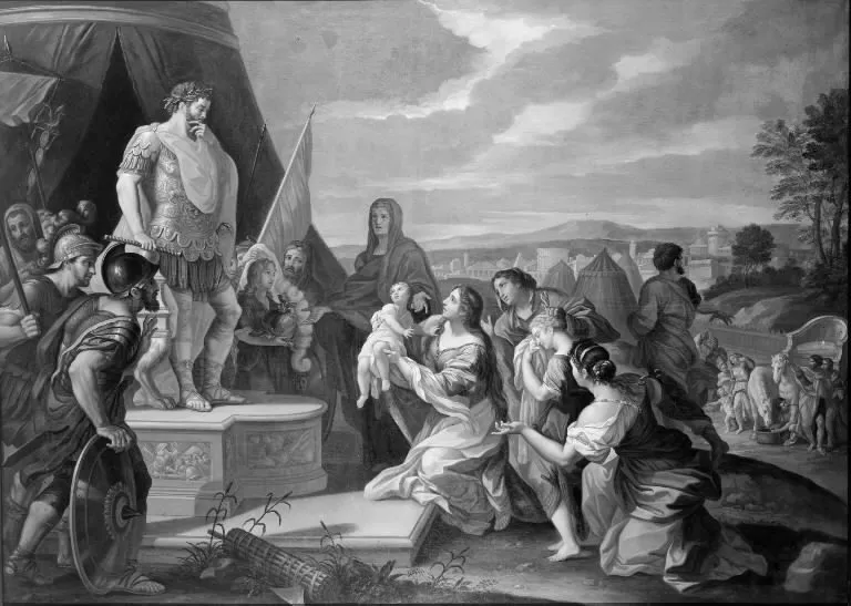 Coriolan ved Roms belejring, by Hendrick Krock, oil, 1714