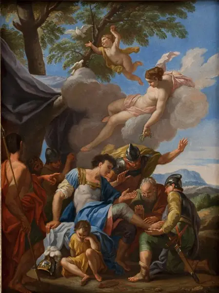 Venus Bringing Simples for the Wounded Aeneas, by Hendrick Krock