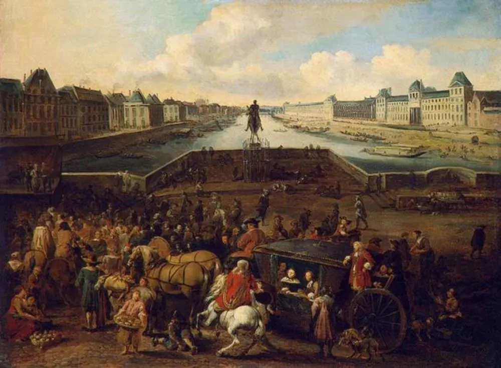 View of the Pont-Neuf in Paris, by Hendrick Mommers, oil, 1662