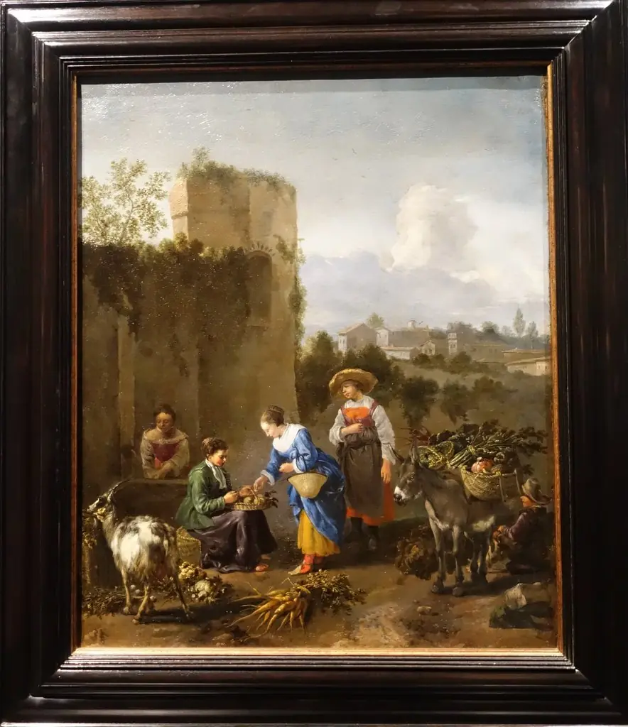 Woman Selling Vegetables, by Hendrick Mommers