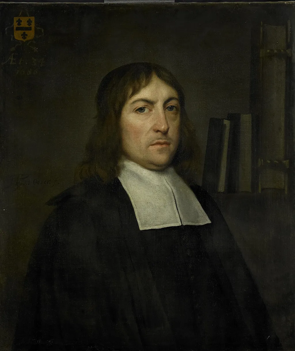 Portrait of Barend Hakvoort (1652-1735), bookseller, church reader and catechism master in Zwolle, by Hendrick ten Oever, oil, 1694