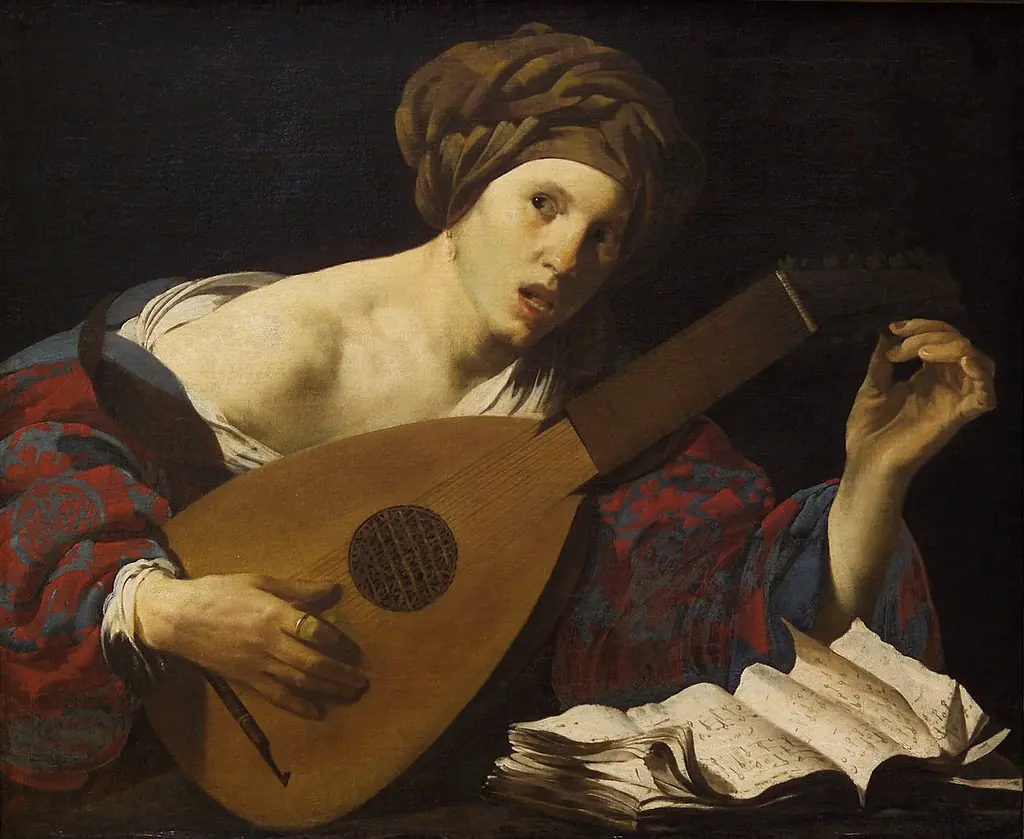 Young Woman Tuning a Lute, by Hendrick ter Brugghen