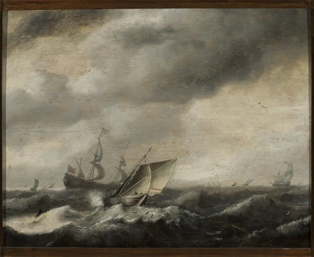 Ships on the sea, by Hendrick van Anthonissen