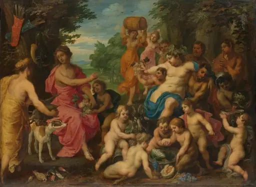 Diana Offered Wine and Fruit by Bacchus and his Retinue, by Hendrick van Balen the Elder