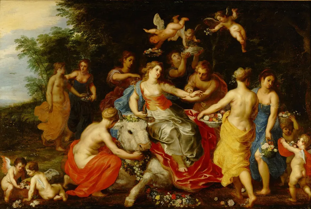 Europa riding the bull, by Hendrick van Balen the Elder, unspecified